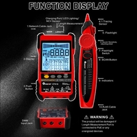 Multimètre testeur de câble réseau portable 2 en 1 avec écran LCD rétroéclairé