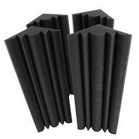 Muslady 4 pièces 48 * 12 * 12 cm panneaux de mousse acoustique isolation sonore haute densité mousse de sangle basse ignifuge pour le cinéma maison