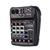 Muslady AI-4 Console de mixage de carte son compacte Console de mixage audio numérique 4 canaux BT Entrée USB MP3 + alimentation fantôme 48 V