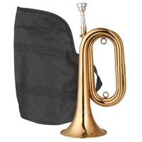 Muslady Brass Bugle Call Corne de cavalerie trompette plaquée or