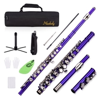 Muslady Closed Hole C Flute 16 Keys Instrument à vent nickelé cupronickel