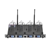 Muslady D4-2 Professional Système de microphone sans fil UHF à 4 canaux avec 4 microphones avec micro-casque et 1 émetteur Bodypack