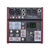 Muslady SM-66 Mixer console de mixage de carte son 4 canaux intégré 16 effets avec interface audio USB Prend en charge la banque de puissance 5V pour l