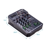 Muslady T4 Portable 4-Channel Sound Card Mixing Console Mixer Audio Built-in 16 DSP 48V Phantom power Prise en charge BT Connection MP3 Player Recording Function 5V power supply for DJ Network Live Broadcast Karaoke