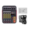 Muslady TM4 Console de mixage audio numérique à 4 canaux Console de mixage intégrée Alimentation fantôme 48 V