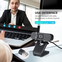 Muslady USB Webcam 2K Caméra Web haute définition avec microphone à mise au point fixe Ordinateur Caméra de conférence Pilote de caméra vidéo gratuite Webcam à clipser pour ordinateur de bureau portable