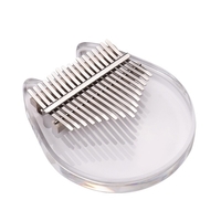 Nalu NK-CT 17-Key Transparent Kalimba Piano Acrylique Matériel Mignon en Forme de Chat avec Sac de Transport Autocollants Note de Musique Tuning Hammer Chiffon de Nettoyage Cadeau Musical