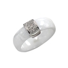 Nano céramique & S925 argent Sterling dôme anneau poli avec CZ diamant incorporé taille plaquée or blanc 6 7 8 largeur 6mm
