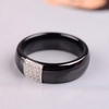 Nano céramique & S925 argent Sterling dôme anneau poli avec CZ diamant incorporé taille plaquée or blanc 6 7 8 largeur 6mm