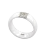 Nano céramique & S925 argent Sterling dôme anneau poli avec CZ diamant incorporé taille plaquée or blanc 6 7 8 largeur 6mm