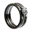 Nano céramique & S925 bague en argent poli avec CZ diamant incorporé taille plaquée or blanc 6 7 8