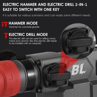 NANWEI 21V Marteau au lithium sans balais industriel sans fil 4.0Ah Marteau électrique au lithium