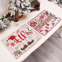 Napperons de Noël Napperons de Noël Décor de salle à manger Tapis de table de Noël résistants à la chaleur Napperon lavable