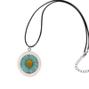 Naturel séché Daisy fleur collier fait à la main rond pendentif en bois collier pour les femmes bijoux