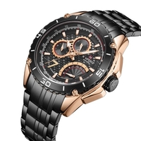 NAVIFORCE hommes montre mouvement à quartz bracelet en acier inoxydable calendrier horaire semaine affichage design lumineux 3ATM étanche montre de sport mâle mode bracelet montres d