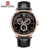NAVIFORCE NF3002 Montre en cuir de marque à quartz Montres Indépendante Date Date Fenêtre Lumineuse Affaires Casual Montre-bracelet
