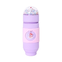 NBX Mignon Étui À Crayons Grande Capacité En Silicone Stand Up Porte-Stylo Avec Fermeture À Glissière Durable Boîte De Rangement Papeterie Sac Organisateur Cadeau De Noël pour Enfants Étudiants Filles Garçons Fournitures Scolaires