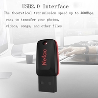 Netac U197 64GB USB2.0 U Disk Clé USB Portable Petit et Compact Plug and Play Large Compatibilité Noir + Rouge
