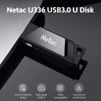 Netac U336 USB3.0 Disque U 64 Go Portable Protection en écriture haute vitesse Clé USB Compatibilité large Noir