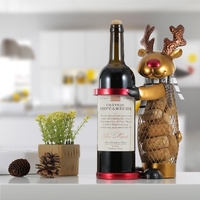 Netted Christmas Elk Wine Rack Animal Wine Holder Cork Container Métal Artisanat Artisanat Home Decor