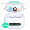 Nettoyeur à ultrasons numérique KKmoon 600 ml avec fonction de dégazage Machine de nettoyage de lunettes ménagères avec réservoir en acier inoxydable Outil de nettoyage de bijoux Instrument de nettoyage de brosse à dents Prise UE