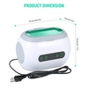 Nettoyeur à ultrasons numérique KKmoon 600 ml avec fonction de dégazage Machine de nettoyage de verres ménagers avec réservoir en acier inoxydable Outil de nettoyage de bijoux Instrument de nettoyage de brosse à dents US Plug