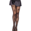 New Sexy Women Sheer Net Skull Stretch Pantyhose Midings High Waist Tights Black