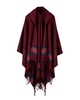 New Women Tricoté Poncho Cape à capuche Stripe oversize Cardigan Sweater Long Shawl Echarpe Cashmere Pashmina