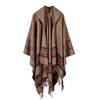 New Women Tricoté Poncho Cape à capuche Stripe oversize Cardigan Sweater Long Shawl Echarpe Cashmere Pashmina