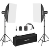 NiceFoto Lot de 2 lampes de poche à LED pour studio