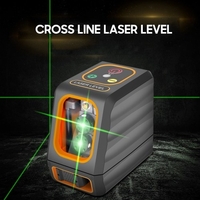 Niveau laser en croix avec support 30 m/98 pieds Marqueur de ligne laser à faisceau vert horizontal et vertical à nivellement automatique 10 niveaux de luminosité 4 modes de fonctionnement