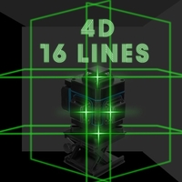 Niveau laser multifonctionnel à 16 lignes 3 ° Fonction d