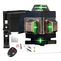 Niveau laser,  outil de nivellement automatique de niveau laser vert à 16 lignes,  niveau laser à faisceau vert de 160 pieds pour la construction,  deux lignes verticales à 360 ° et deux lignes horizontales à 360 ° avec support mural et télécommande 