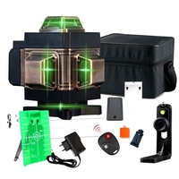 Niveau laser,  outil de nivellement automatique de niveau laser vert à 16 lignes,  niveau laser à faisceau vert de 160 pieds pour la construction,  deux lignes verticales à 360 ° et deux lignes horizontales à 360 ° avec support mural et télécommande 