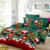 Noël Santa Literie Ensemble Polyester 3D Imprimé Housse De Couette + 2pcs Taies D