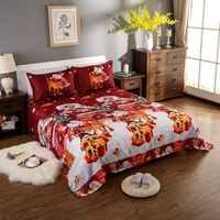 Noël Santa Literie Ensemble Polyester 3D Imprimé Housse De Couette + 2pcs Taies D