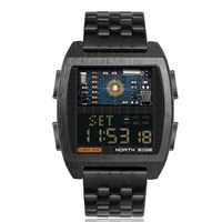 NORTH EDGE Cyber Tank Hommes Montre de Sport Numérique 50M Montre-Bracelet Étanche avec Chronomètre Réveil LED Rétroéclairage