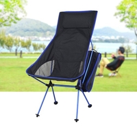 Nouveau 7075 Moon Chair Recliner Outdoor Chaise pliante Chaise de pêche plus longue et plus grande avec oreiller marine
