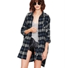 Nouveau Automne Femmes Surdimensionné Plaid Tartan Chemise Boutons Poche Turn-down Collar À Manches Longues Baggy Check Blouse T-shirt