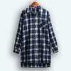 Nouveau Automne Femmes Surdimensionné Plaid Tartan Chemise Boutons Poche Turn-down Collar À Manches Longues Baggy Check Blouse T-shirt