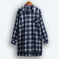Nouveau Automne Femmes Surdimensionné Plaid Tartan Chemise Boutons Poche Turn-down Collar À Manches Longues Baggy Check Blouse T-shirt