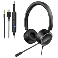 Nouveau casque téléphonique Bee H360 3, 5 mm / USB filaire avec microphone