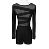 Nouveau femmes Sexy combinaison maille dentelle tour de cou à manches longues courte Bodycon barboteuses Body tenues noir