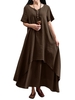 Nouveau Mode Femmes Casual Robe Lâche Couleur Unie À Manches Courtes Boho Eté Long Maxi Dress