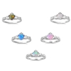 Nouveau mode femmes Couronne mains coeur simulé opale bague 925 Sterling Silver Wedding Engagement amour bijoux