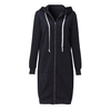 Nouveau Mode Femmes Hoodie longues Sweatshirts Manteau Pockets Casual Zipper solides manteaux Veste