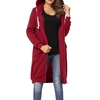 Nouveau Mode Femmes Hoodie longues Sweatshirts Manteau Pockets Casual Zipper solides manteaux Veste