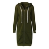 Nouveau Mode Femmes Hoodie longues Sweatshirts Manteau Pockets Casual Zipper solides manteaux Veste