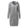 Nouveau Mode Femmes Hoodie longues Sweatshirts Manteau Pockets Casual Zipper solides manteaux Veste