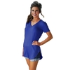 Nouveau Mode Femmes T-shirt Solide Couleur V Cou À Manches Courtes Ourlet Longue Partie Occasionnelle Tops